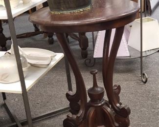 Antique round end table