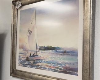 Watercolor Print of Lovely Day Sailing.  