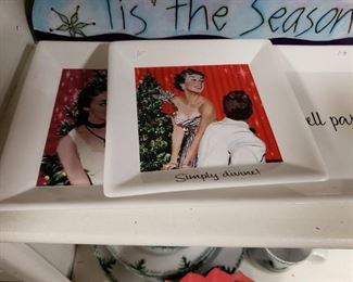 Midcentury Holiday Serving plates/platter