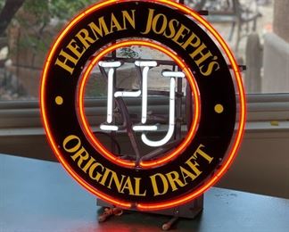 Herman Joseph's Beer Original Draft Neon Bar Sign Sandlot Brewery	21x18x6.5in	HxWxD
