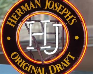 Herman Joseph's Beer Original Draft Neon Bar Sign Sandlot Brewery	21x18x6.5in	HxWxD
