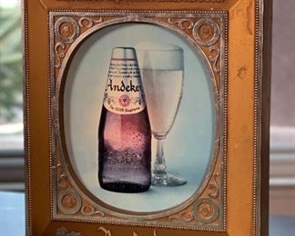 Andeker Beer Lighted Sign  Pabst Brewing Co 1970s Vintage Illuminated Display Advertising	16x12.5x3in	HxWxD
