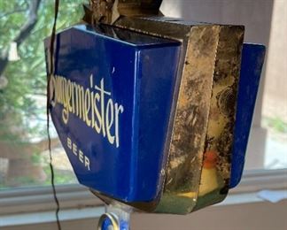 1960s Burgermeister Beer Lighted Bar Sign Hanging Double Sided Advertising	17.75x17.5x5in	HxWxD
