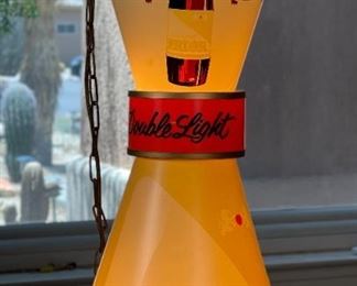 Rare Prior Double Light Lighted Motion Beer Sign Hanging Philadelphia PA	22in H x 10in Diameter at base	
