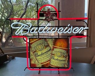Budweiser Beer Neon/Lightbox Sign Deluxe Privilege Script #1014358 Anheuser-Busch	27x30.5x5in	HxWxD
