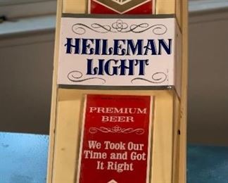 Heileman Light Beer Plastic Sign	16.5x6.5x3in	HxWxD

