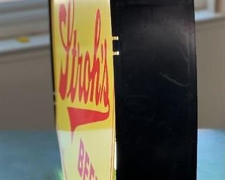 Stroh’s Beer Vintage Double Sided Hanging Beer Sign Lighted	15x20x3.5in	HxWxD
