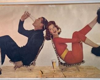 1950s Vintage Pabst Blue Ribbon Beer Lighted Bar Sign Hospitality Starts Here Illuminated Display	17x20.75x4.5in	HxWxD
