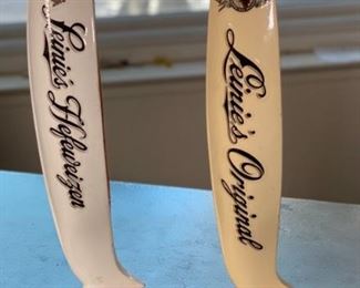 2pc Leinenkugel Beer Canoe Tap Handle Leinie Original  & Lenies Hefeweizen	15x8x5.25in	HxWxD
