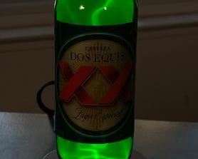 Dos Equis Beer Plasma light Advertising Display Lightning Rabbit Tanaka	12.5in H x 5in diameter at bottom	
