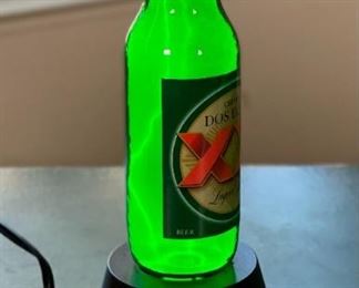 Dos Equis Beer Plasma light Advertising Display Lightning Rabbit Tanaka	12.5in H x 5in diameter at bottom	
