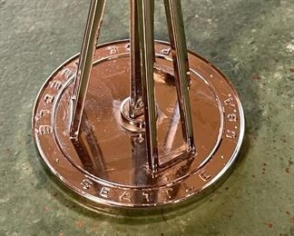Vintage 1962 Seattle Worlds Fair Space Needle Lighter	9.5in h x 3.25in Diameter at base	
