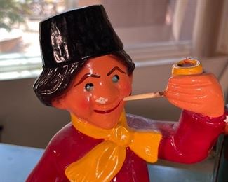 Heineken Beer Chalkware Dutch Boy Statue Advertising	20x14x6.75in	HxWxD
