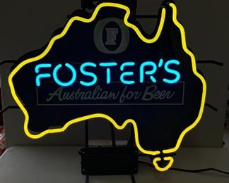 Foster’s Australian Beer Neon Bar Sign Fosters	25x26x7in	HxWxD
