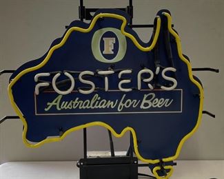 Foster’s Australian Beer Neon Bar Sign Fosters	25x26x7in	HxWxD

