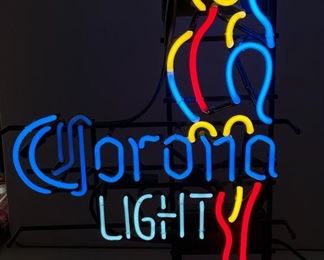 Corona Light Beer Parrot Neon Bar Sign	28x20x6in	HxWxD
