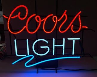 Coors Light Beer Neon Bar Sign	22x27x7in	HxWxD
