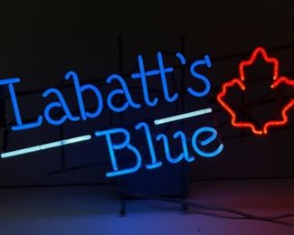 Labatt’s Blue Neon Beer Bar Sign Labatts	16x30x7in	HxWxD
