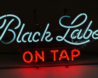 Black Label on Tap Neon Beer Bar Sign	11x26x7in	HxWxD
