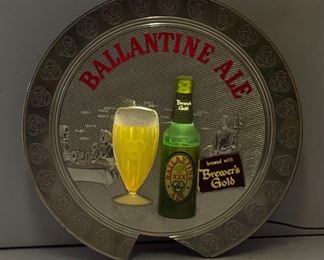 AS-IS Ballantine Ale Lighted/Motion Sign	19in Diameter x 4in D	
