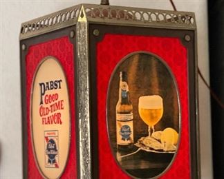 Pabst Blue Ribbon Beer Rotating/Motion Spin Sign Lighted Hanging Lantern bar Light Gibson Girl	14x8.25x8.25in	HxWxD
