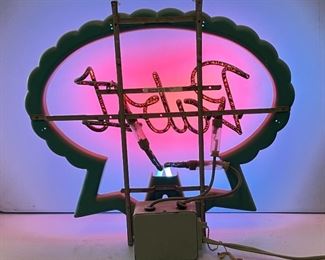 Vintage Pabst Blue Ribbon Beer Neon Bar Sign Original	19x21.5x6in	HxWxD
