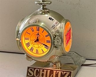 1970s Schlitz Beer Lighted Clock Register Topper	11x6x8in	HxWxD
