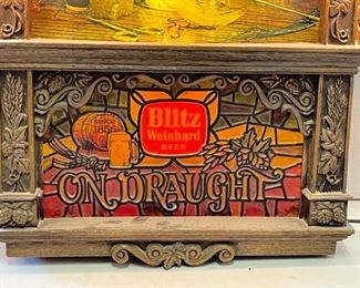1970s Blitz Weinhard Beer Lighted Sign Advertising	27x23x10in	HxWxD
