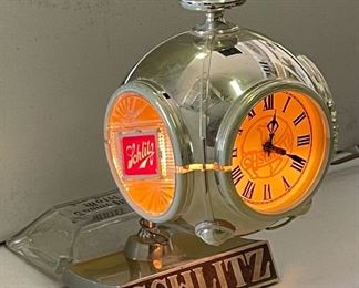 1970s Schlitz Beer Lighted Clock Register Topper	11x6x8in	HxWxD
