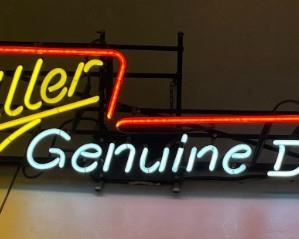 Miller Genuine Draft Beer Guitar Neon Bar Sign	13x50x7in	HxWxD
