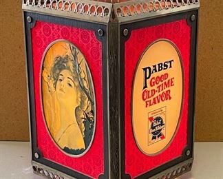 Pabst Blue Ribbon Beer Rotating/Motion Spin Sign Lighted Hanging Lantern bar Light Gibson Girl #2	14x8.25x8.25in	HxWxD
