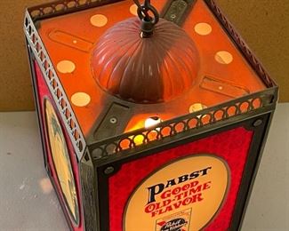 Pabst Blue Ribbon Beer Rotating/Motion Spin Sign Lighted Hanging Lantern bar Light Gibson Girl #2	14x8.25x8.25in	HxWxD
