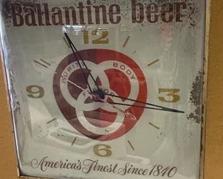 1963 Ballantine Beer PAM Clock Domed Glass	15x15x3.5in	HxWxD
