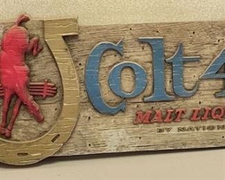 Colt 45 Malt Liquor Sign Horseshoe	8x20x1in	HxWxD
