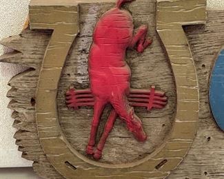 Colt 45 Malt Liquor Sign Horseshoe	8x20x1in	HxWxD
