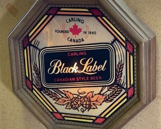 Carling Black Label Beer Lighted Sign	16x16x2.5in	HxWxD
