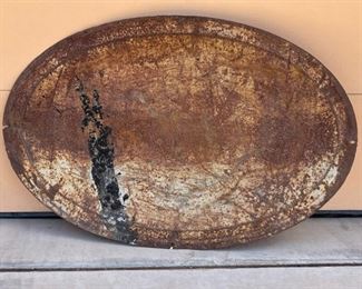 Huge 1950s Blatz Beer Oval Convex Metal Sign Allen-Morrison (AM) Sign Co	36x54x3in	HxWxD
