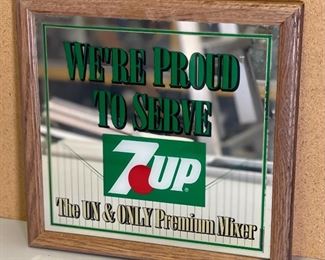 7Up Premium Mixer Bar Mirror Sign	14x14.5x1in	HxWxD
