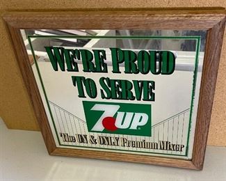 7Up Premium Mixer Bar Mirror Sign	14x14.5x1in	HxWxD
