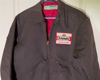 Vintage Schmidt's Beer Jacket Employee Worker Uniform 46in Medium Riverside	Med	
