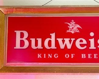 1950s Vintage Budweiser King of Beers Sign	12x27x3in	HxWxD

