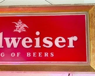1950s Vintage Budweiser King of Beers Sign	12x27x3in	HxWxD
