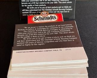 Lot of 20 vintage 1985 Schmidt's Beer Die Cut Table Top Tents Ads Advertising NOS	5.75x5.5in	HxWxD
