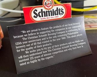 Lot of 20 vintage 1985 Schmidt's Beer Die Cut Table Top Tents Ads Advertising NOS	5.75x5.5in	HxWxD
