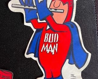 Lot of 14 1970s Budweiser Bud Man & Might Malt NOS Stickers Decals	Approx: 8x6in	
