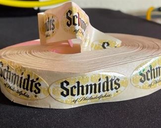 Vintage Schmidt’s Beer of Philadelphia Sticker Roll Factory	Sticker 2.5in Long	
