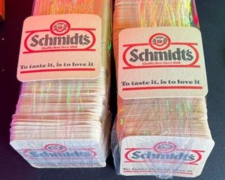 Schmidt's Beer  Vintage Drink Coaster lot	Coaster: 3.25x3.25	
