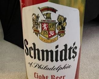Schmidt's of Philadelphia Light Beer Garbage Can	19in H x 10in diameter	
