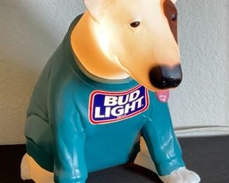 1980s Spud Mackenzie Bud Lamp Light Lighted Dog Display Sign Budweiser	15x10x17in	HxWxD
