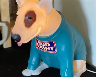 1980s Spud Mackenzie Bud Lamp Light Lighted Dog Display Sign Budweiser	15x10x17in	HxWxD
